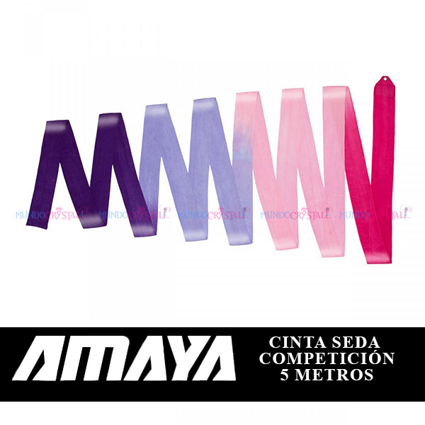 Amaya-Cinta-seda-competicion-multicolor-5m-Rosa-Fucsia-lila-Morado